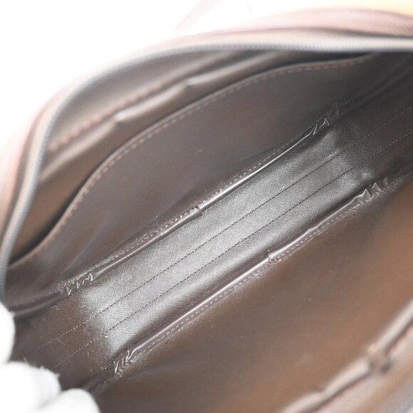 Burberrys Logo Shoulder Bag Check Canvas Leather Brown GHW - Picture 10 of 14